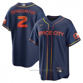 Maglia Baseball Uomo Houston Astros Alex Bregman 2022 City Connect Replica Blu