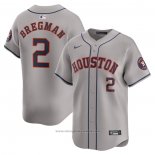 Maglia Baseball Uomo Houston Astros Alex Bregman Away Limited Grigio