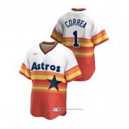 Maglia Baseball Uomo Houston Astros Carlos Correa Cooperstown Collection Home Bianco Arancione