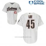 Maglia Baseball Uomo Houston Astros Carlos Lee 45 Bianco Cool Base