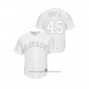 Maglia Baseball Uomo Houston Astros Gerrit Cole 2019 Players Weekend Chef G Replica Bianco