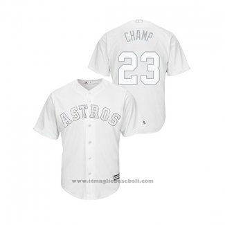 Maglia Baseball Uomo Houston Astros Michael Brantley 2019 Players Weekend Champ Replica Bianco