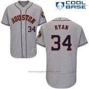 Maglia Baseball Uomo Houston Astros Nolan Ryan Grigio Cool Base