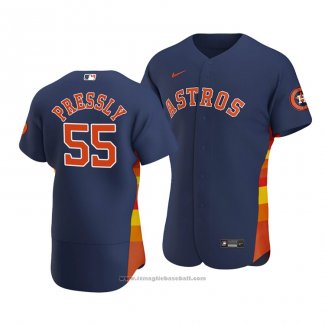 Maglia Baseball Uomo Houston Astros Ryan Pressly Autentico Alternato Blu