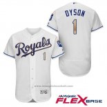Maglia Baseball Uomo Kansas City Royals 1 Jarrod Dyson Bianco 2017 Flex Base