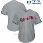 Maglia Baseball Uomo Kansas City Royals 2017 Stelle e Strisce Grigio Cool Base