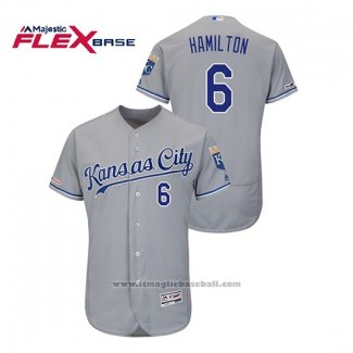 Maglia Baseball Uomo Kansas City Royals Billy Hamilton Flex Base Grigio