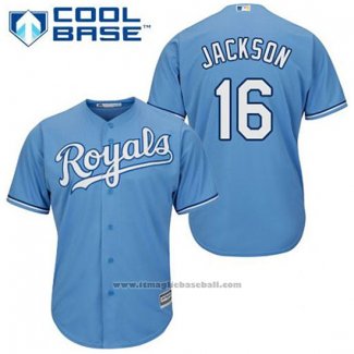 Maglia Baseball Uomo Kansas City Royals Bo Jackson 16 Powder Blu Alternato Cool Base