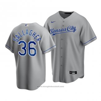 Maglia Baseball Uomo Kansas City Royals Cam Gallagher Replica Cool Base Road Grigio