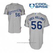 Maglia Baseball Uomo Kansas City Royals Greg Holland 56 Grigio Cool Base