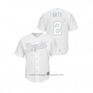 Maglia Baseball Uomo Kansas City Royals Humberto Arteaga019 Players Weekend Arty Replica Bianco