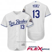 Maglia Baseball Uomo Kansas City Royals Salvador Perez Bianco Flex Base