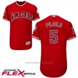 Maglia Baseball Uomo Los Angeles Angels 5 Albert Pujols Scarlet Flex Base