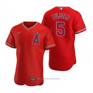 Maglia Baseball Uomo Los Angeles Angels Albert Pujols Autentico 2020 Alternato Rosso