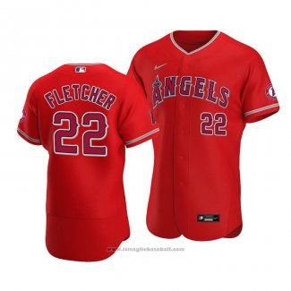 Maglia Baseball Uomo Los Angeles Angels David Fletcher Autentico Alternato Rosso