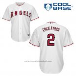 Maglia Baseball Uomo Los Angeles Angels Erick Aybar 2 Bianco Home Cool Base
