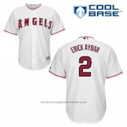 Maglia Baseball Uomo Los Angeles Angels Erick Aybar 2 Bianco Home Cool Base