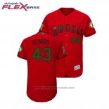 Maglia Baseball Uomo Los Angeles Angels Garrett Richards 2018 Memorial Day Flex Base Scarlet