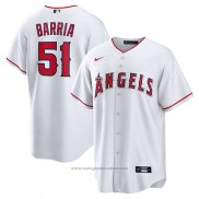 Maglia Baseball Uomo Los Angeles Angels Jaime Barria Home Replica Bianco