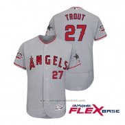 Maglia Baseball Uomo Los Angeles Angels Mike Trout 2018 All Star Flex Base Grigio