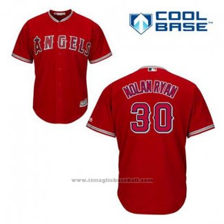 Maglia Baseball Uomo Los Angeles Angels Nolan Ryan 30 Rosso Alternato Cool Base