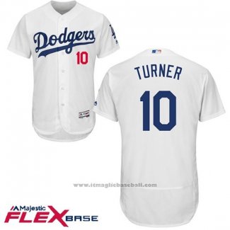 Maglia Baseball Uomo Los Angeles Dodgers 11 Justin Turner Bianco 2017 Flex Base