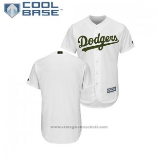 Maglia Baseball Uomo Los Angeles Dodgers 2018 Memorial Day Cool Base Bianco