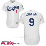 Maglia Baseball Uomo Los Angeles Dodgers 9 Yasmani Grandal Bianco Flex Base