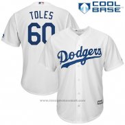 Maglia Baseball Uomo Los Angeles Dodgers Andrew Toles Bianco Cool Base