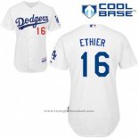 Maglia Baseball Uomo Los Angeles Dodgers Bianco Andre Ethier Cool Base Giocatore