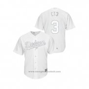 Maglia Baseball Uomo Los Angeles Dodgers Chris Taylor 2019 Players Weekend Ct3 Replica Bianco