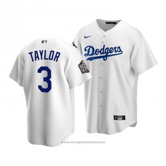 Maglia Baseball Uomo Los Angeles Dodgers Chris Taylor 2020 Replica Primera Bianco