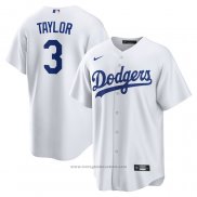Maglia Baseball Uomo Los Angeles Dodgers Chris Taylor Replica Bianco