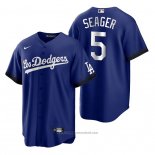 Maglia Baseball Uomo Los Angeles Dodgers Corey Seager 2021 City Connect Replica Blu