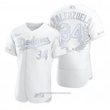 Maglia Baseball Uomo Los Angeles Dodgers Fernando Valenzuela Awards Collection NL Cy Young Bianco