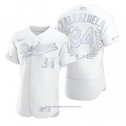 Maglia Baseball Uomo Los Angeles Dodgers Fernando Valenzuela Awards Collection NL Cy Young Bianco