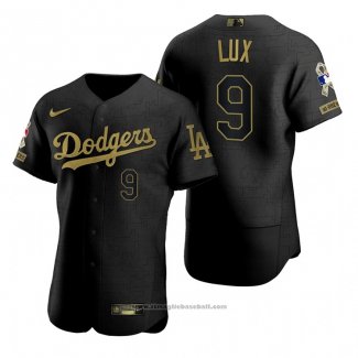 Maglia Baseball Uomo Los Angeles Dodgers Gavin Lux Nero 2021 Salute To Service