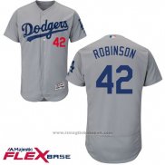 Maglia Baseball Uomo Los Angeles Dodgers Jackie Robinson Grigio Autentico Collection Flex Base