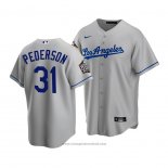 Maglia Baseball Uomo Los Angeles Dodgers Joc Pederson 2020 Replica Road Grigio