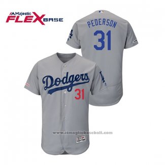 Maglia Baseball Uomo Los Angeles Dodgers Joc Pederson Flex Base Grigio