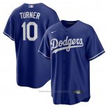 Maglia Baseball Uomo Los Angeles Dodgers Justin Turner Blu Alternato Replica Blu