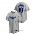 Maglia Baseball Uomo Los Angeles Dodgers Justin Turner Replica Alternato Grigio