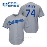 Maglia Baseball Uomo Los Angeles Dodgers Kenley Jansen 74 Grigio Cool Base