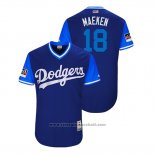 Maglia Baseball Uomo Los Angeles Dodgers Kenta Maeda 2018 LLWS Players Weekend Maeken Blu