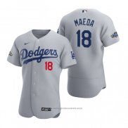 Maglia Baseball Uomo Los Angeles Dodgers Kenta Maeda Autentico 2020 Alternato Grigio