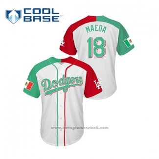 Maglia Baseball Uomo Los Angeles Dodgers Kenta Maeda Mexican Heritage Night Cool Base Bianco