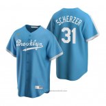 Maglia Baseball Uomo Los Angeles Dodgers Max Scherzer Brooklyn Cooperstown Collection Alternato Blu