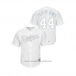 Maglia Baseball Uomo Los Angeles Dodgers Rich Hill 2019 Players Weekend Field Of Genes Replica Bianco