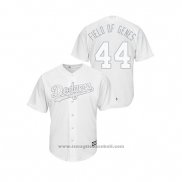 Maglia Baseball Uomo Los Angeles Dodgers Rich Hill 2019 Players Weekend Field Of Genes Replica Bianco