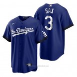 Maglia Baseball Uomo Los Angeles Dodgers Steve Sax 2021 City Connect Replica Blu